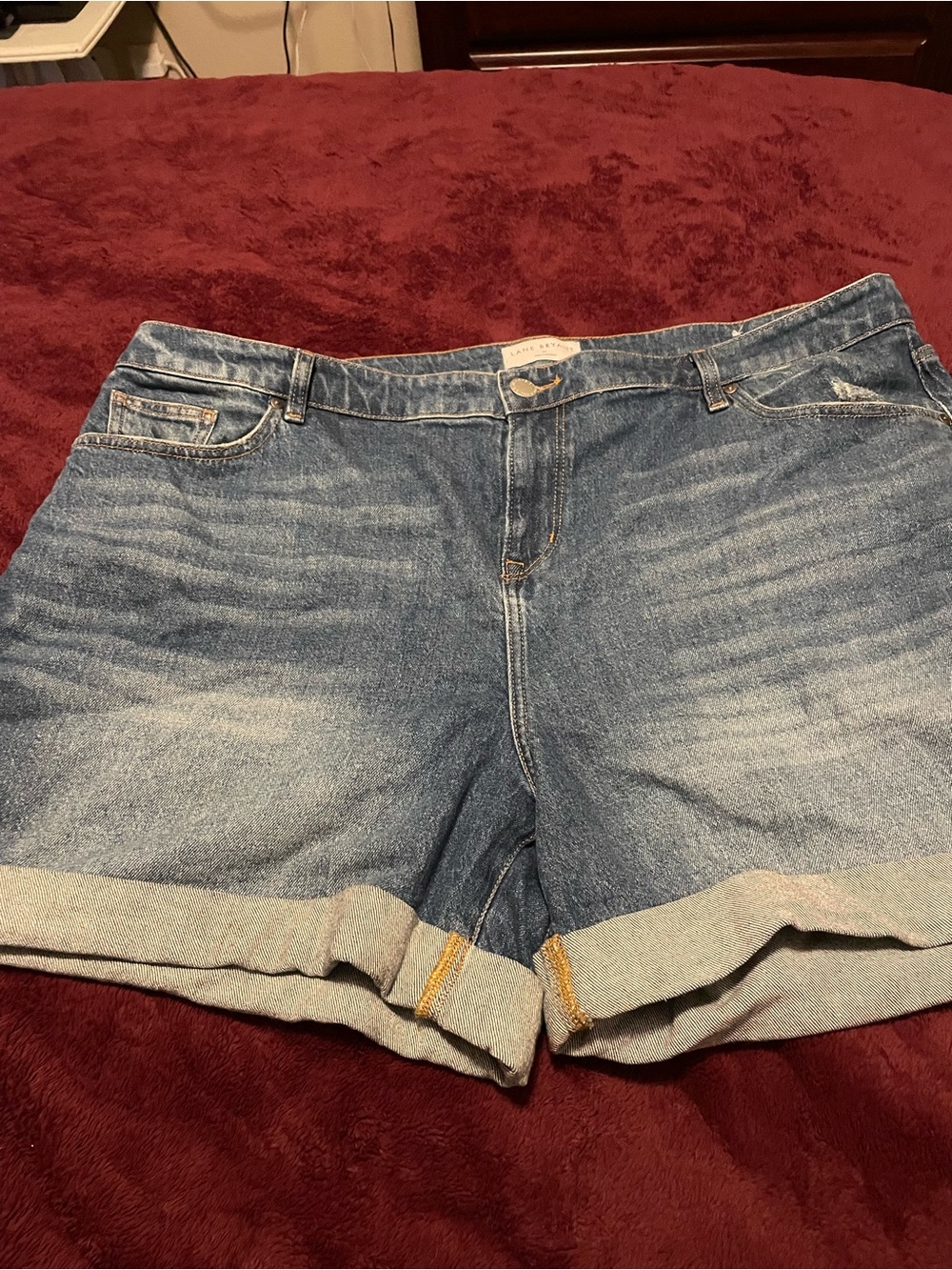 Lane Bryant Faded Blue Cuffed Denim Shorts